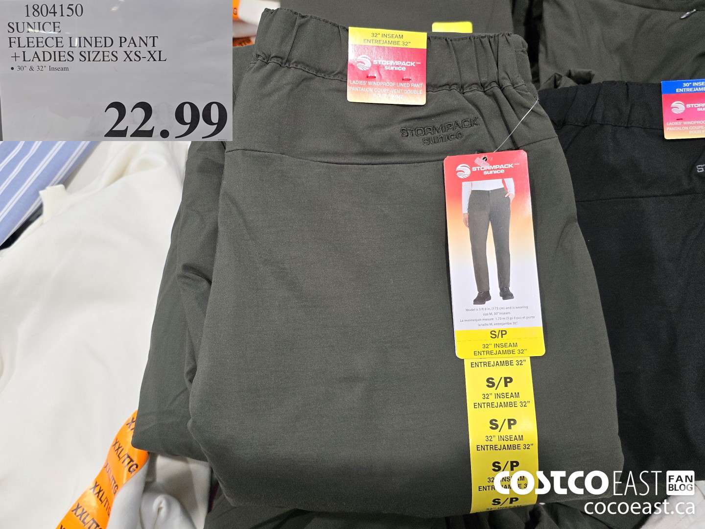 1804150 SUNICE FLEECE LINED PANT +LADIES SIZES XS-XL $22.99