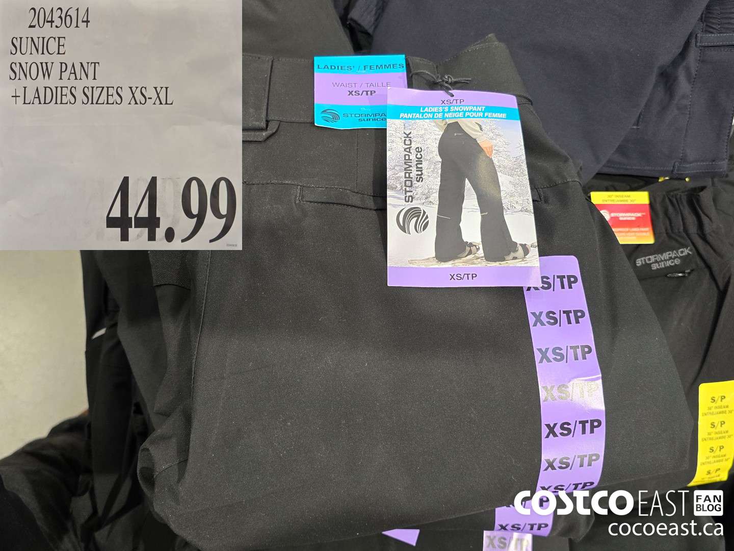 2043614 SUNICE SNOW PANT +LADIES SIZES XS-XL $44.99