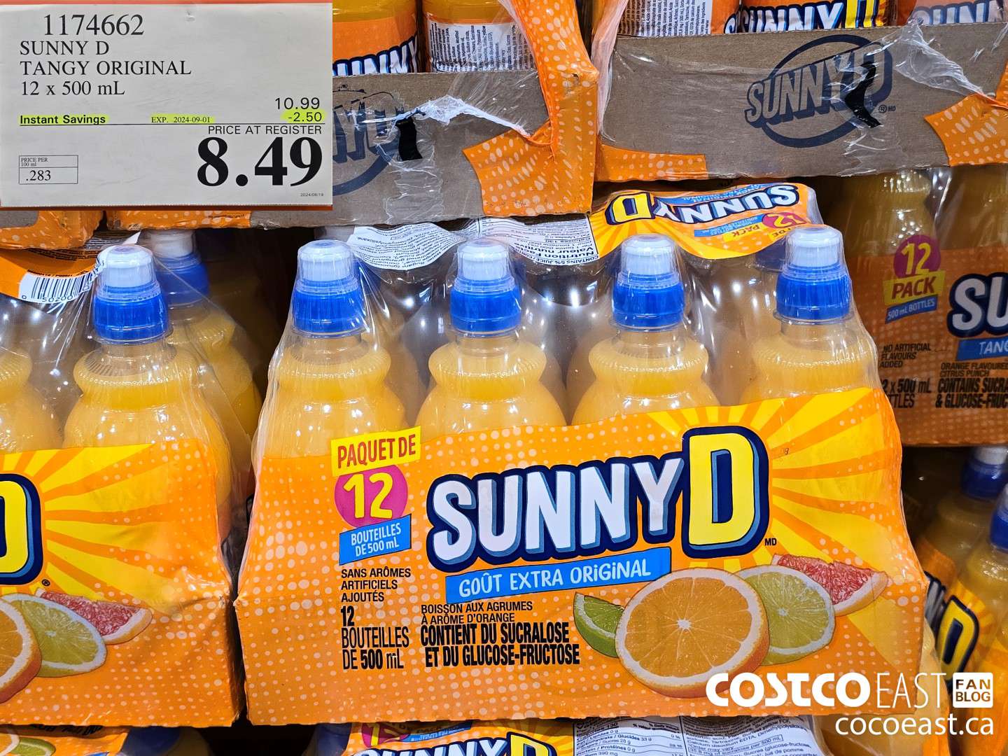 1174662 SUNNY D TANGY ORIGINAL 12 X 500 ML ($2.50 INSTANT SAVINGS EXPIRES ON 2024-09-01) $8.49