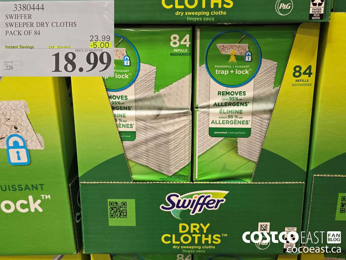 3380444 SWIFFER SWEEPER DRY CLOTHS PACK OF 84 ($5.00 INSTANT SAVINGS EXPIRES ON 2024-09-01) $18.99