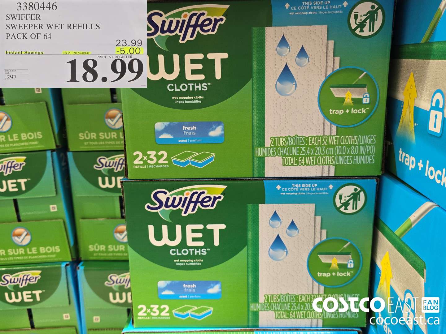 3380446 SWIFFER SWEEPER WET REFILLS PACK OF 64 ($5.00 INSTANT SAVINGS EXPIRES ON 2024-09-01) $18.99
