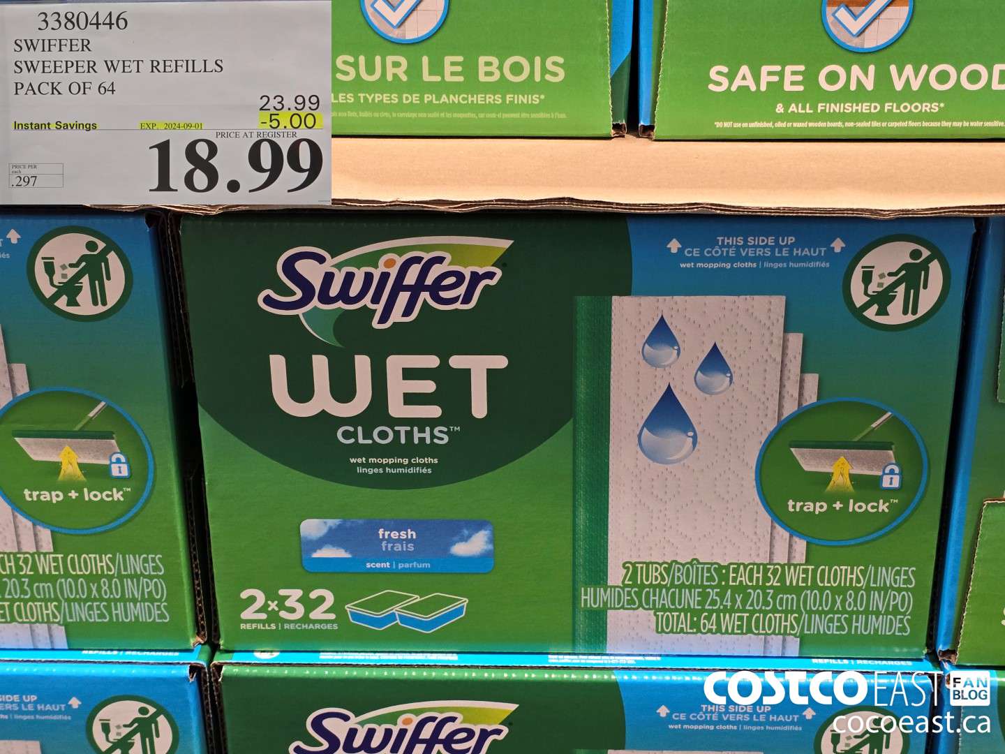 3380446 SWIFFER SWEEPER WET REFILLS PACK OF 64 ($5.00 INSTANT SAVINGS EXPIRES ON 2024-09-01) $18.99