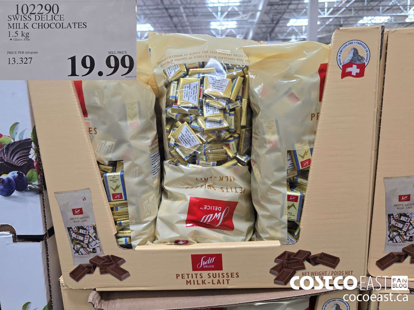 102290 SWISS DELICE MILK CHOCOLATES 1.5 KG $19.99