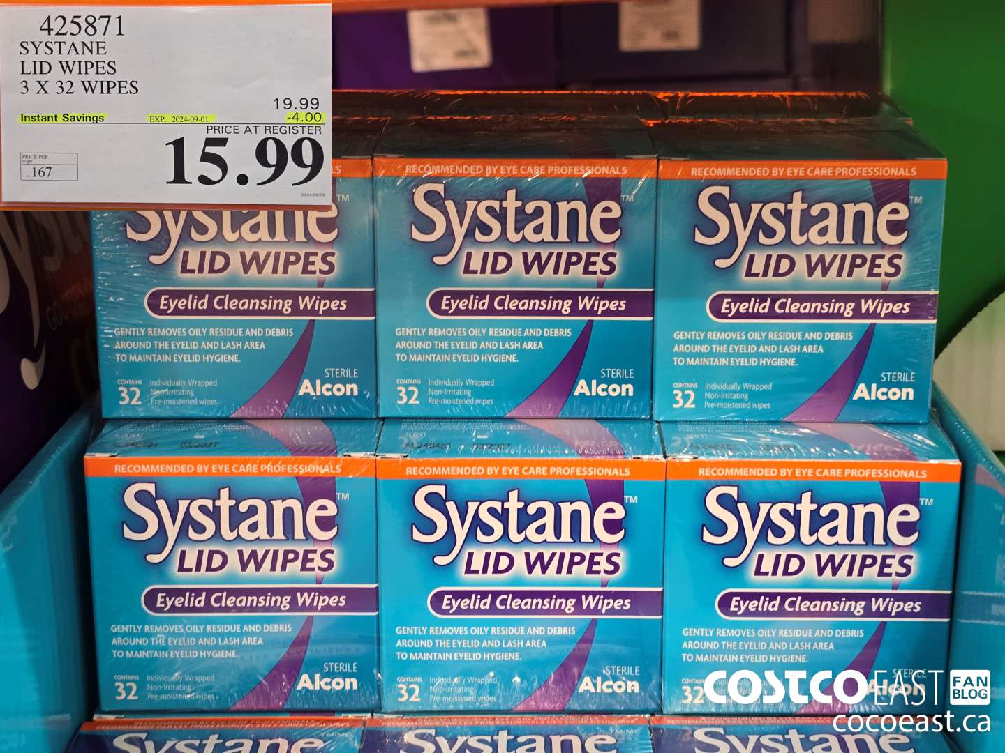 425871 SYSTANE LID WIPES 3 X 32 WIPES ($4.00 INSTANT SAVINGS EXPIRES ON 2024-09-01) $15.99