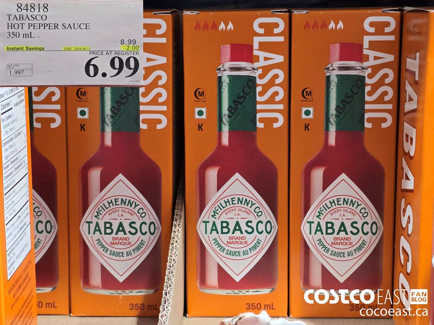 84818 TABASCO HOT PEPPER SAUCE 350 ML ($2.00 INSTANT SAVINGS EXPIRES ON 2024-08-11) $6.99