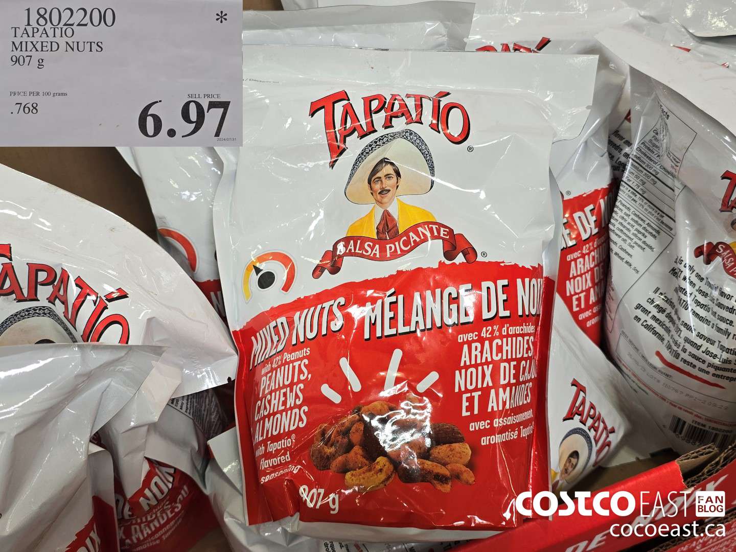 1802200 TAPATIO MIXED NUTS 907 g $6.97