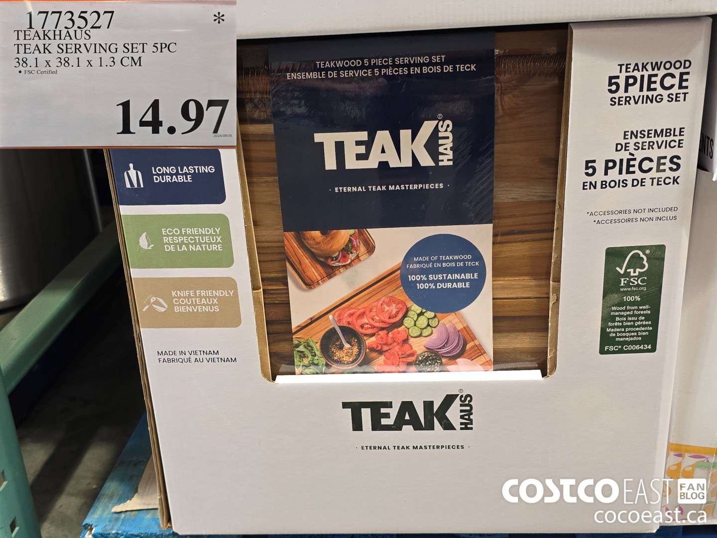 1773527 TEAKHAUS TEAK SERVING SET 5PC 38.1