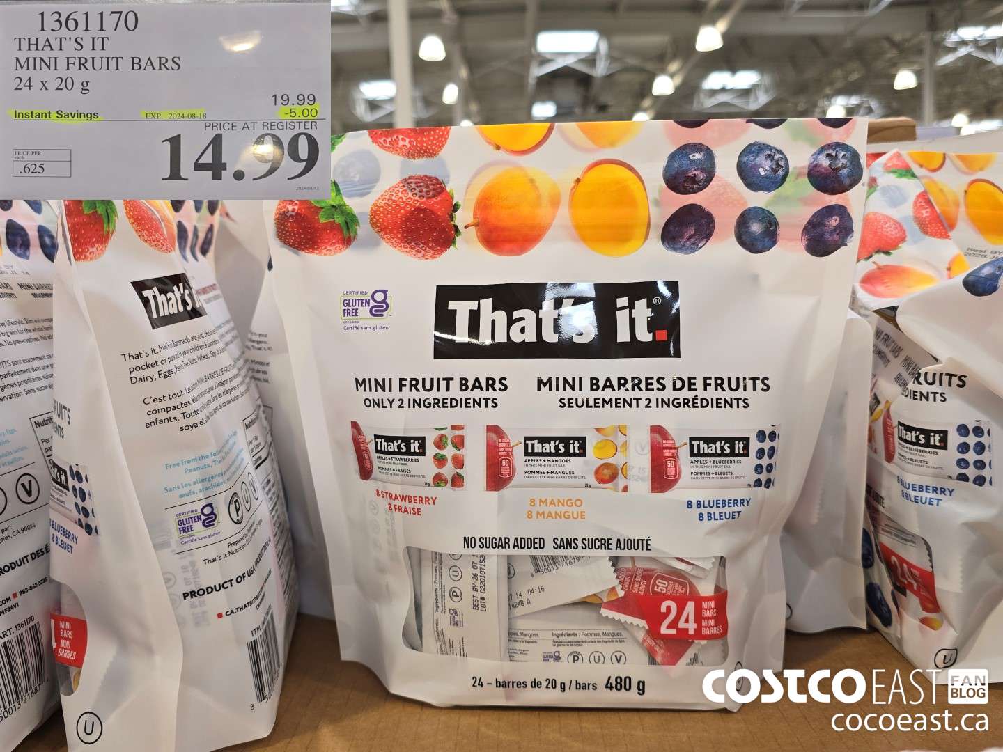 1361170 THAT'S IT MINI FRUIT BARS 24 x 20 g ($5.00 INSTANT SAVINGS EXPIRES ON 2024-08-18) $14.99