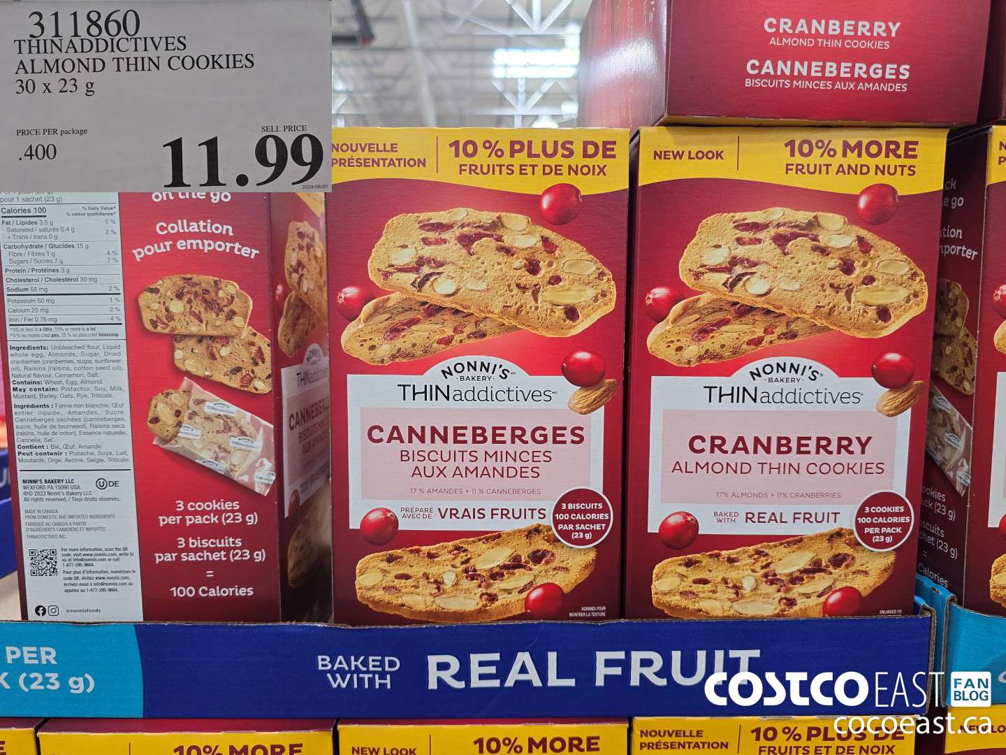 311860 THINADDICTIVES CRANBERRY ALMOND 30 X 23 G $11.99