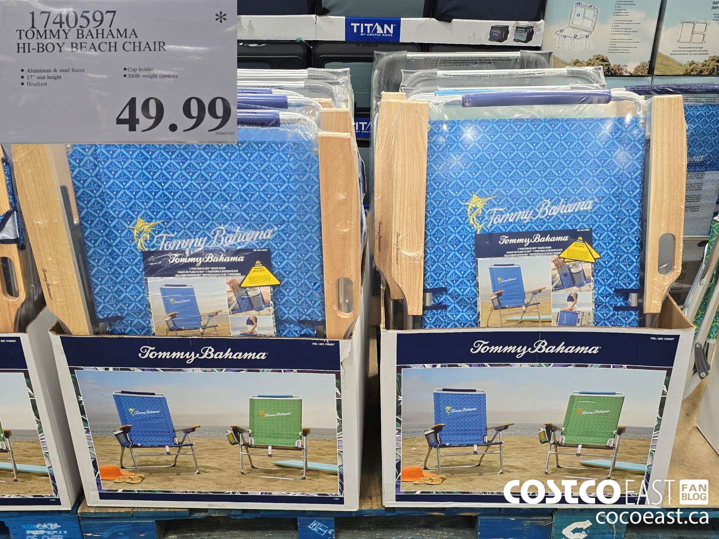 1740597 TOMMY BAHAMA HI-BOY BEACH CHAIR $49.99