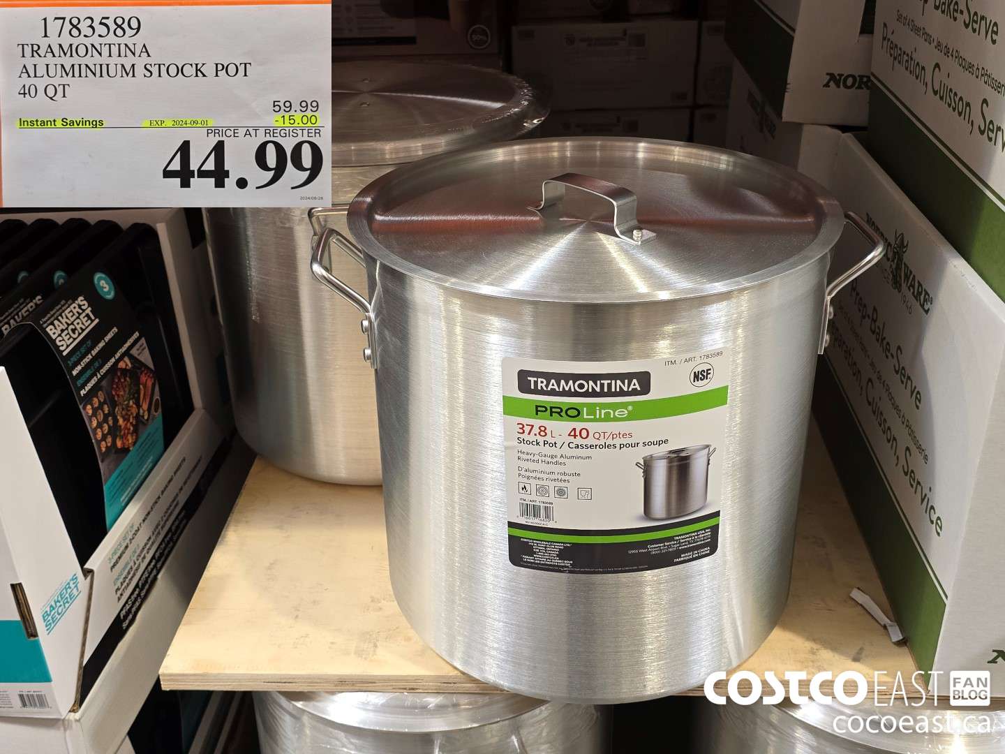 1783589 TRAMONTINA ALUMINIUM STOCK POT 40 QT ($15.00 INSTANT SAVINGS EXPIRES ON 2024-09-01) $44.99