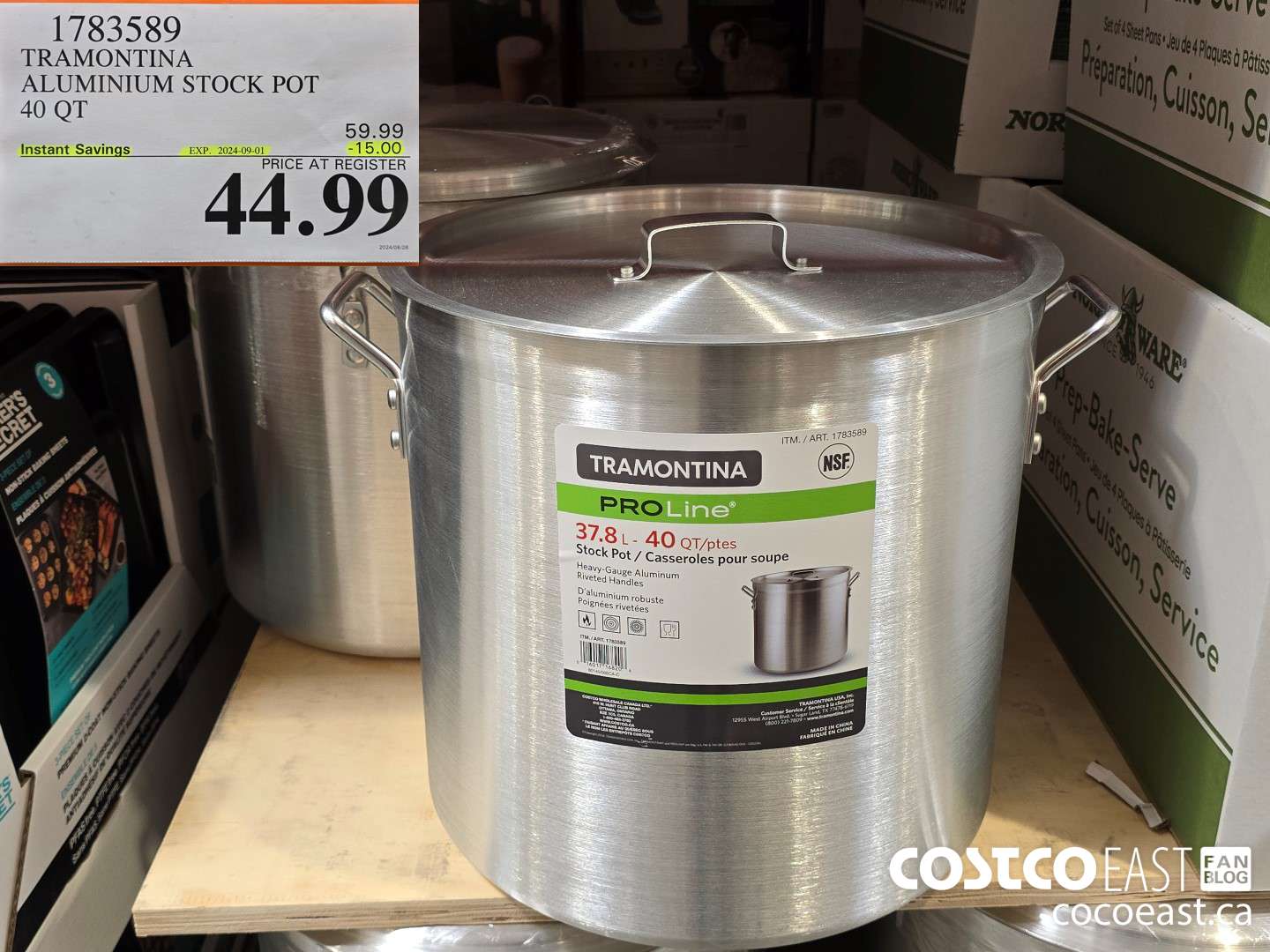 1783589 TRAMONTINA ALUMINIUM STOCK POT 40 QT ($15.00 INSTANT SAVINGS EXPIRES ON 2024-09-01) $44.99