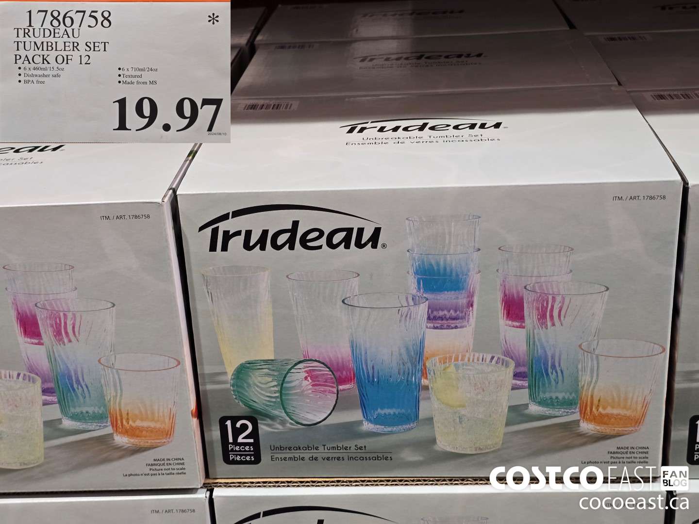 1786758 TRUDEAU TUMBLER SET PACK OF 12 $19.97