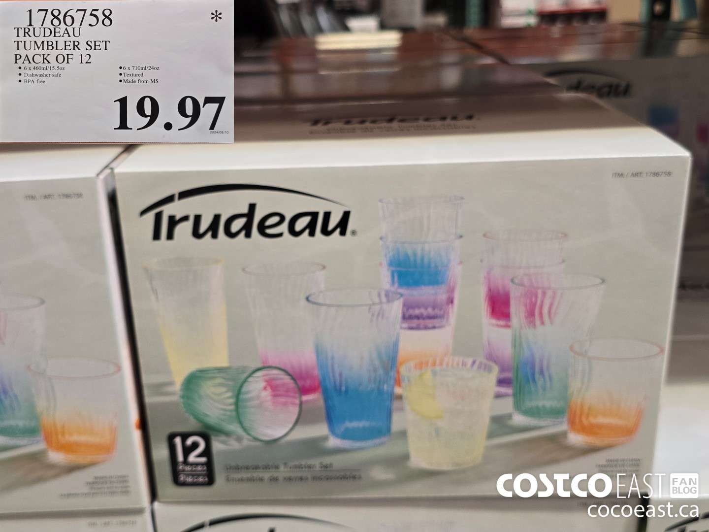 1786758 TRUDEAU TUMBLER SET PACK OF 12 $19.97