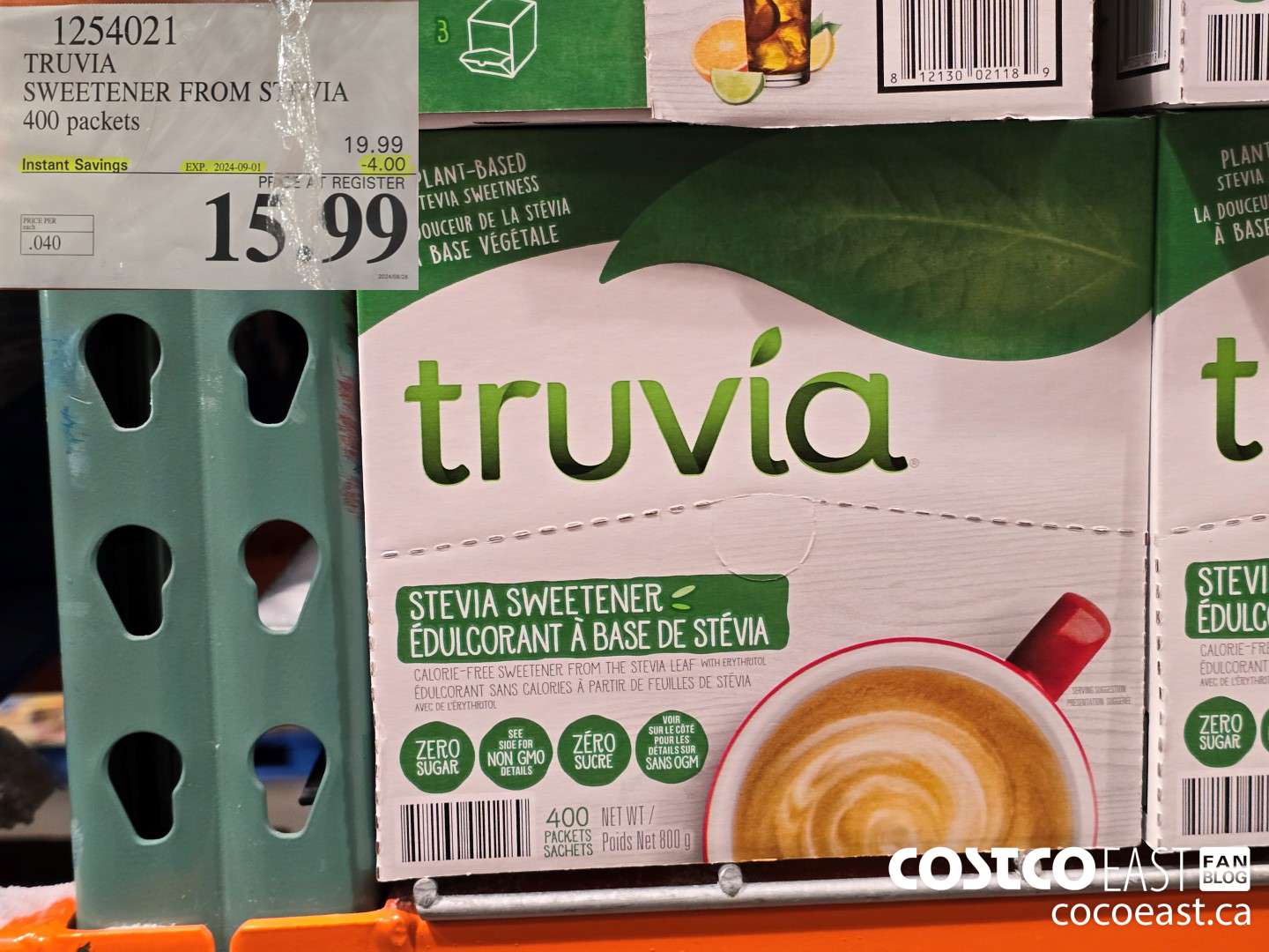 1254021 TRUVIA SWEETENER FROM STEVIA 400 packets ($4.00 INSTANT SAVINGS EXPIRES ON 2024-09-01) $15.99