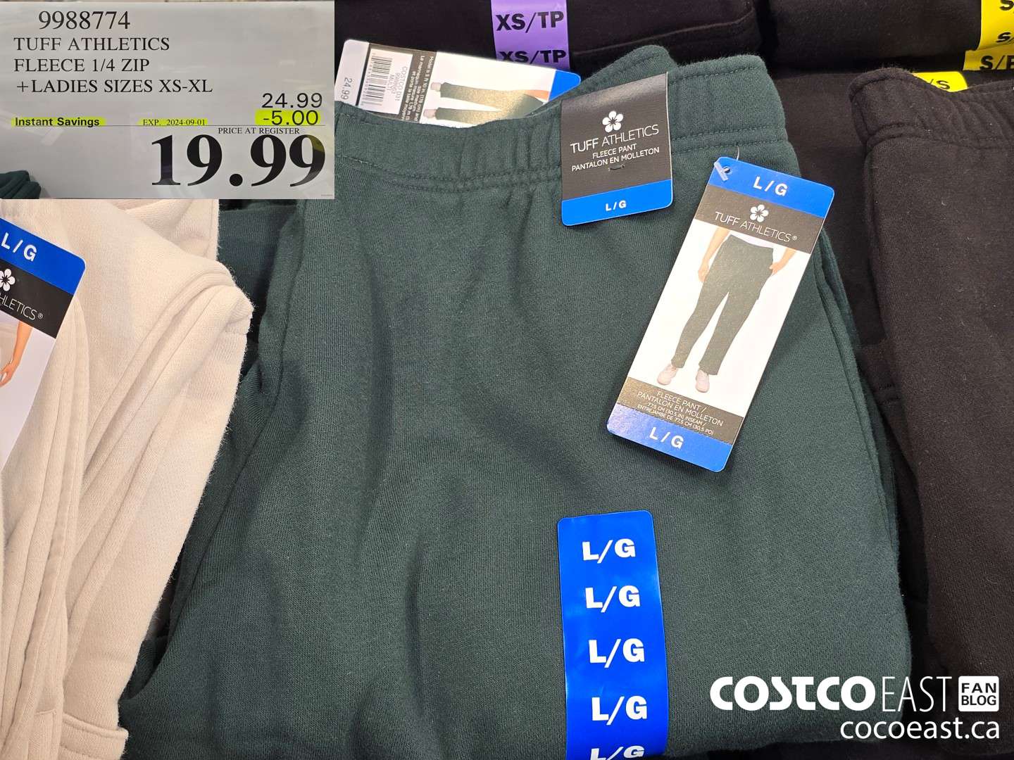 9988774 TUFF ATHLETICS FLEECE 1/4 ZIP +LADIES SIZES XS-XL ($5.00 INSTANT SAVINGS EXPIRES ON 2024-09-01) $19.99