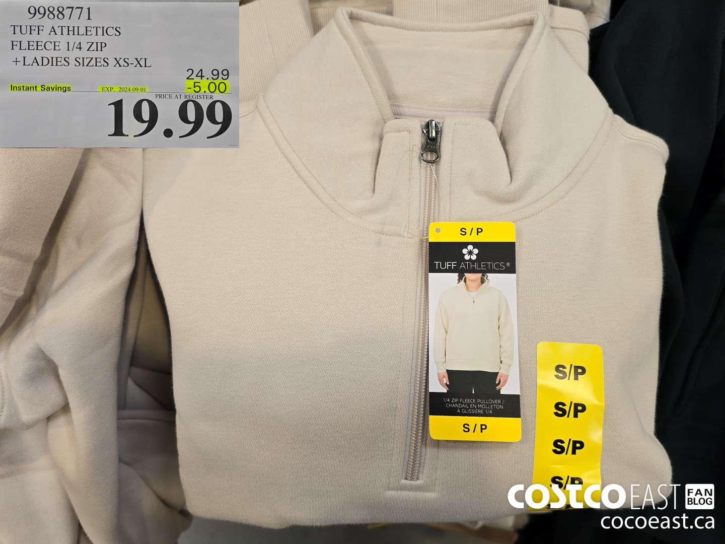 9988771 TUFF ATHLETICS FLEECE 1/4 ZIP + LADIES SIZES XS-XL ($5.00 INSTANT SAVINGS EXPIRES ON 2024-09-01) $19.99
