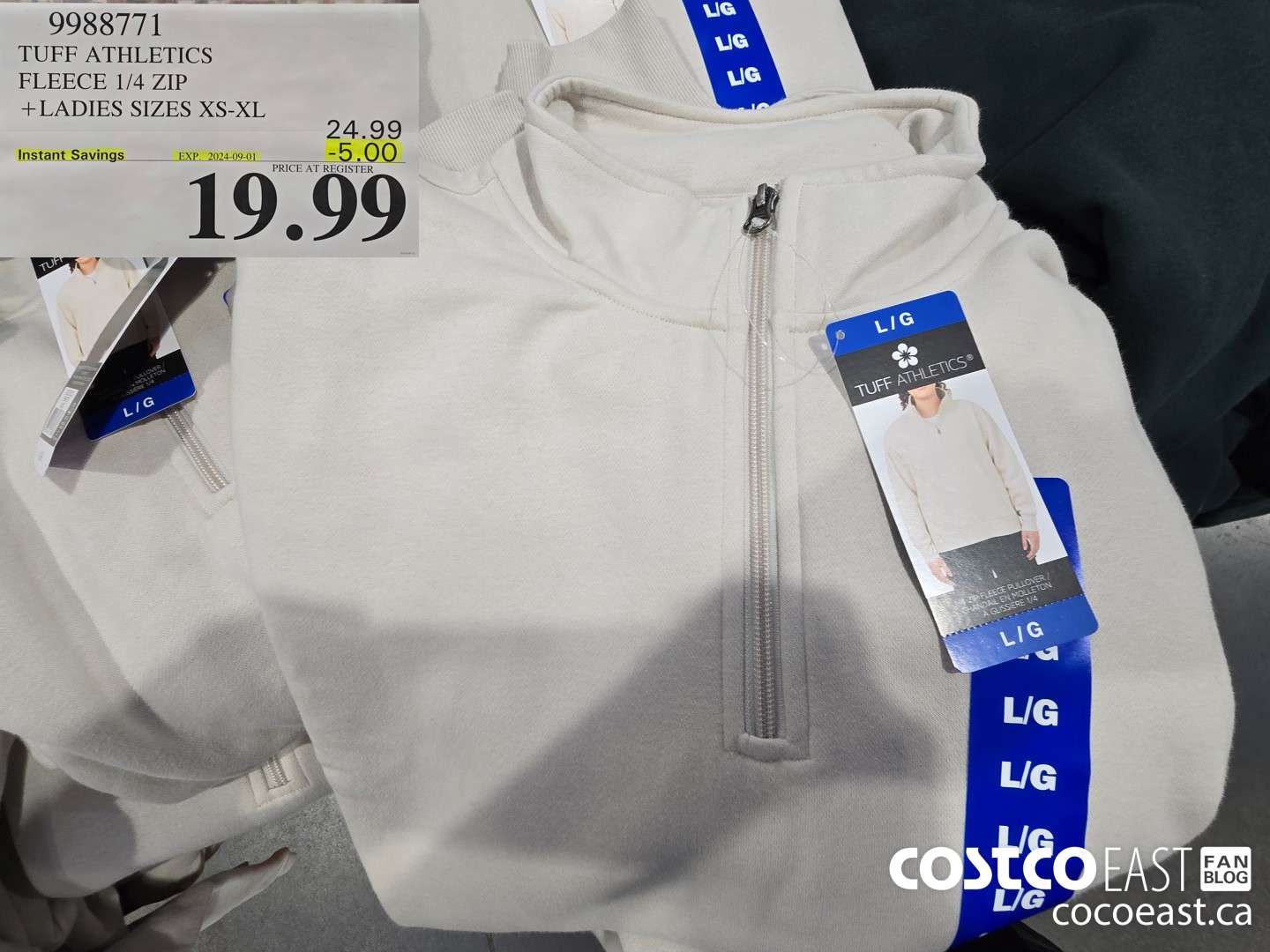 9988771 TUFF ATHLETICS FLEECE 1/4 ZIP + LADIES SIZES XS-XL ($5.00 INSTANT SAVINGS EXPIRES ON 2024-09-01) $19.99