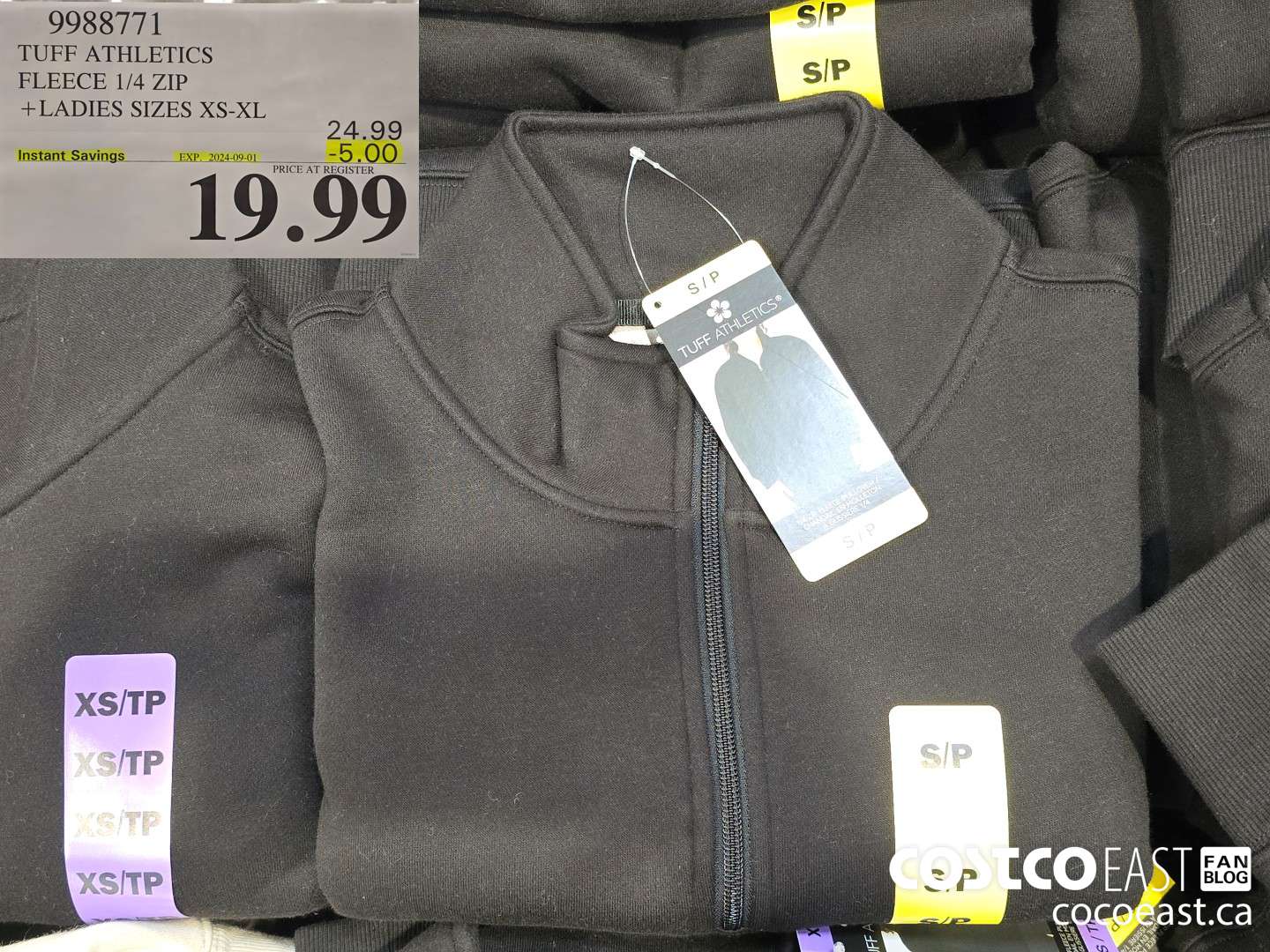 9988771 TUFF ATHLETICS FLEECE 1/4 ZIP + LADIES SIZES XS-XL ($5.00 INSTANT SAVINGS EXPIRES ON 2024-09-01) $19.99