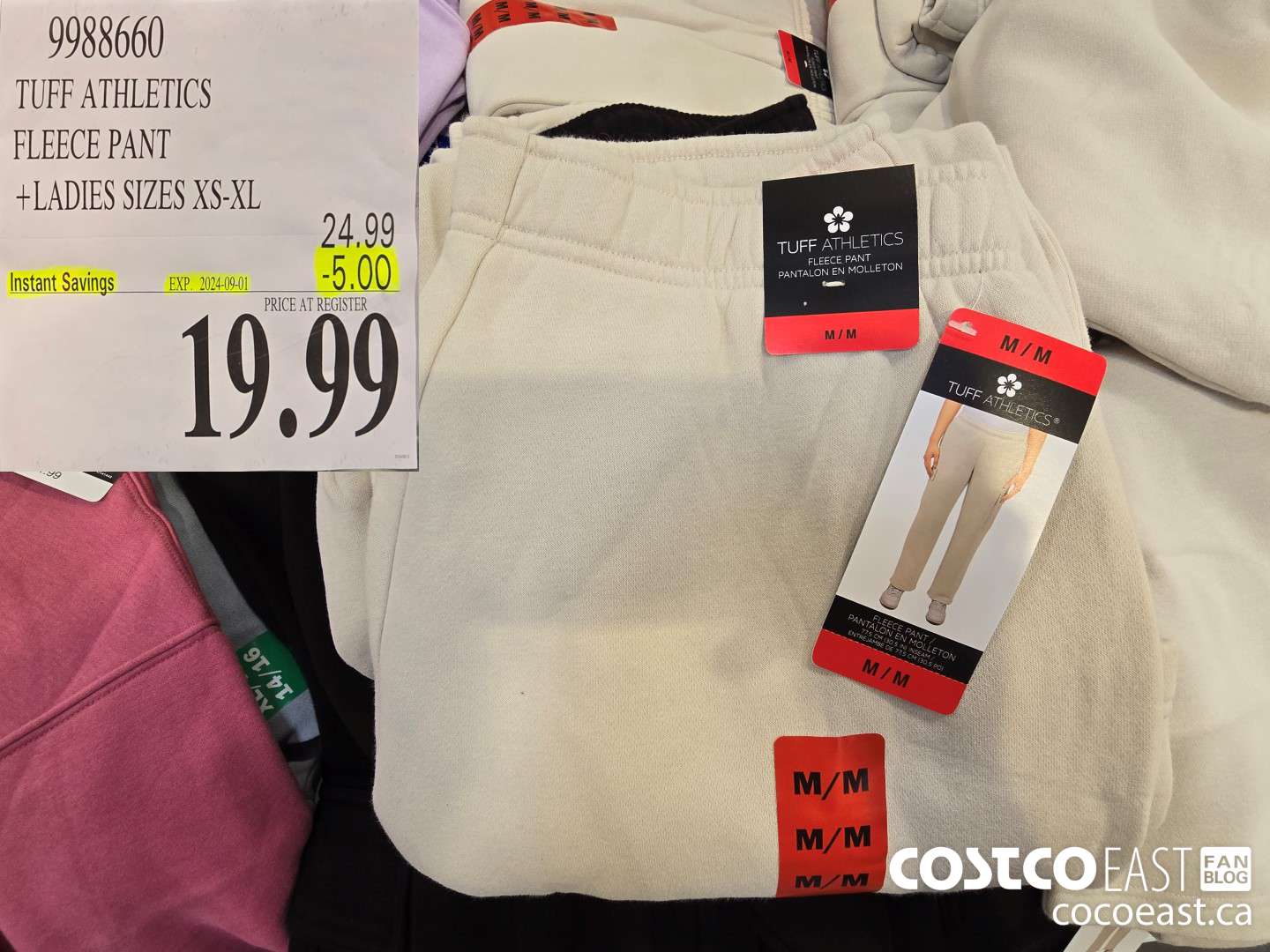 9988660 TUFF ATHLETICS FLEECE PANT +LADIES SIZES XS-XL ($5.00 INSTANT SAVINGS EXPIRES ON 2004-09-01) $19.99