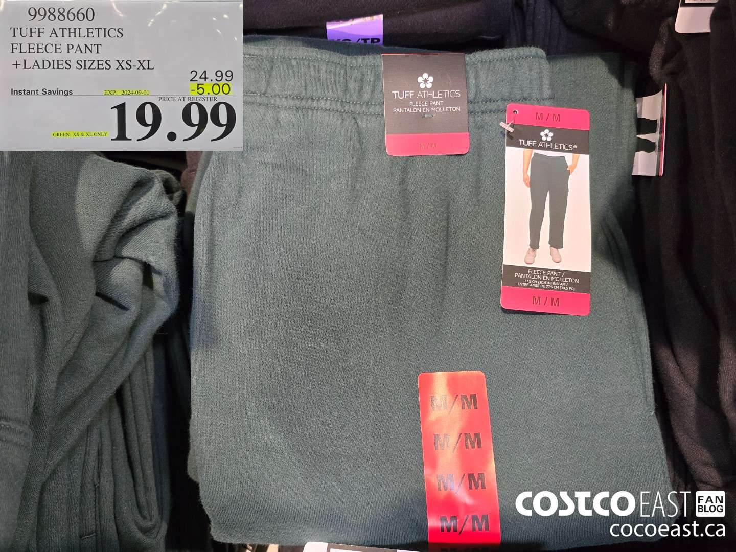 9988660 TUFF ATHLETICS FLEECE PANT +LADIES SIZES XS-XL ($5.00 INSTANT SAVINGS EXPIRES ON 2004-09-01) $19.99