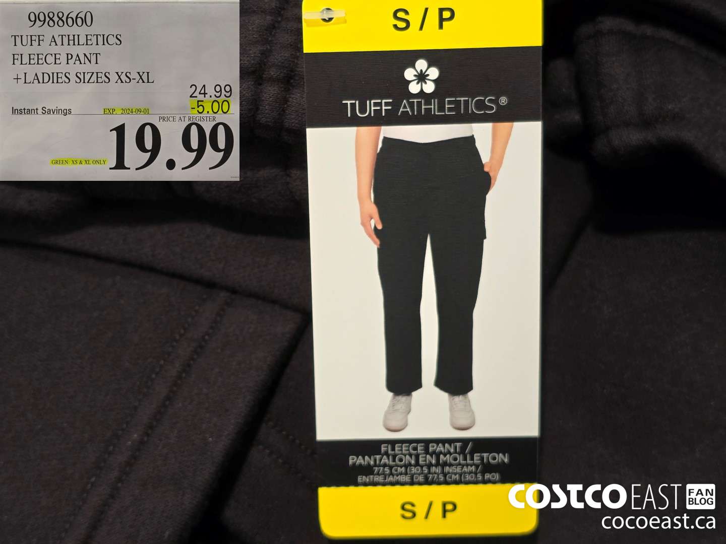 9983660 TUFF ATHLETICS FLEECE PANT +LADIES SIZES XS-XL ($5.00 INSTANT SAVINGS EXPIRES ON 2024-09-01) $19.99