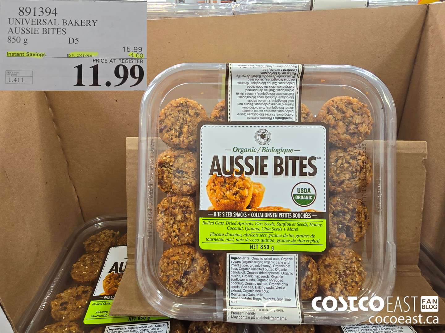 891394 UNIVERSAL BAKERY AUSSIE BITES 850 G ($4.00 INSTANT SAVINGS EXPIRES ON 2024-09-01) $11.99