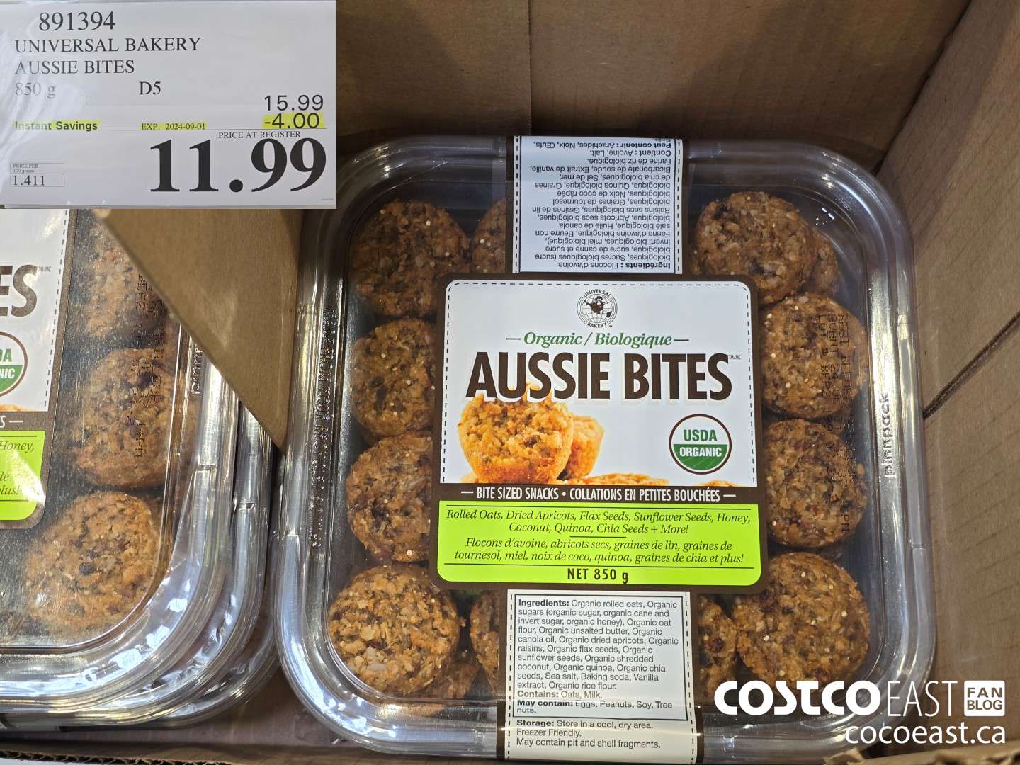 891394 UNIVERSAL BAKERY AUSSIE BITES 850 G ($4.00 INSTANT SAVINGS EXPIRES ON 2024-09-01) $11.99