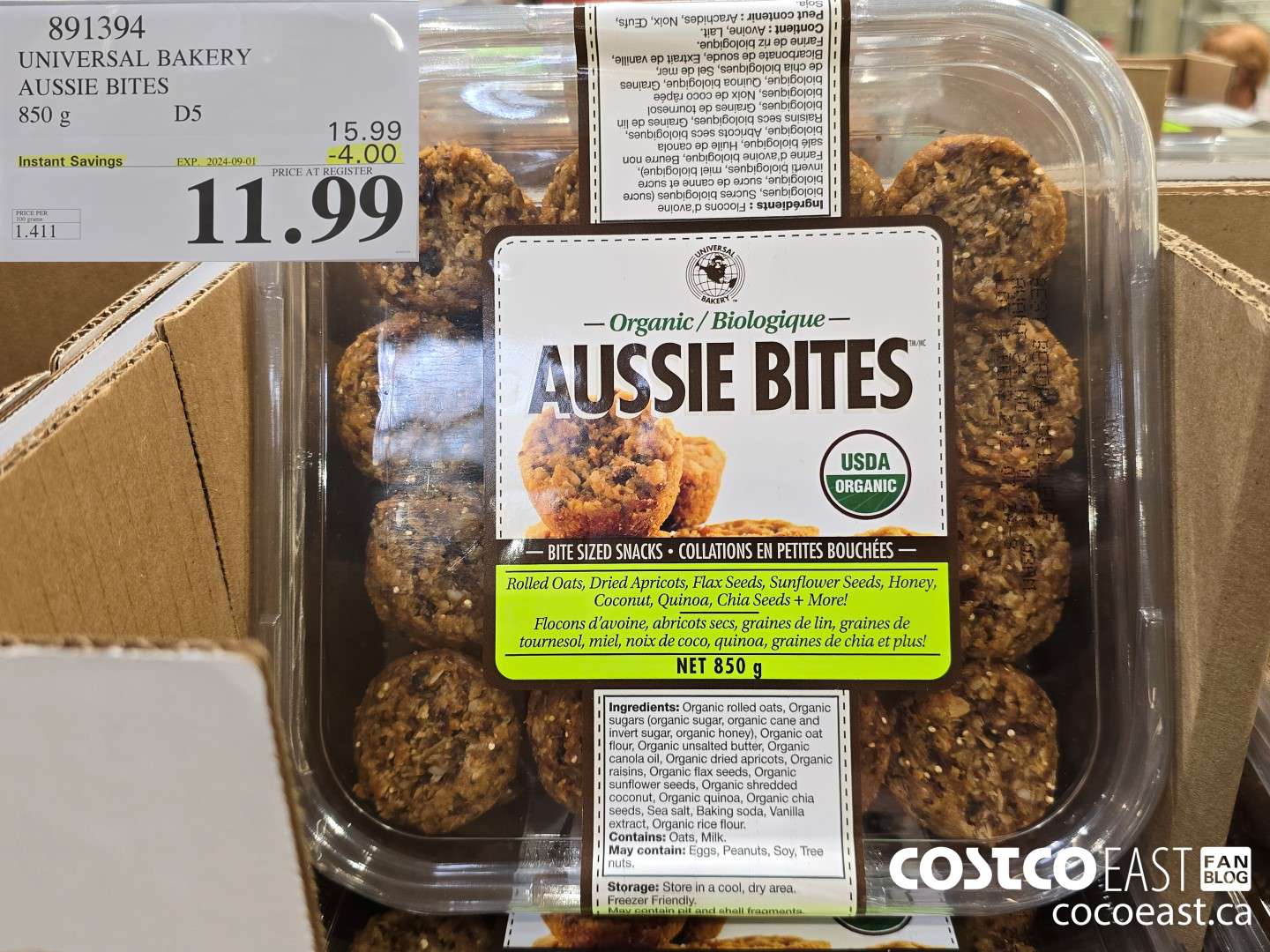 891394 UNIVERSAL BAKERY AUSSIE BITES 850 G ($4.00 INSTANT SAVINGS EXPIRES ON 2024-09-01) $11.99