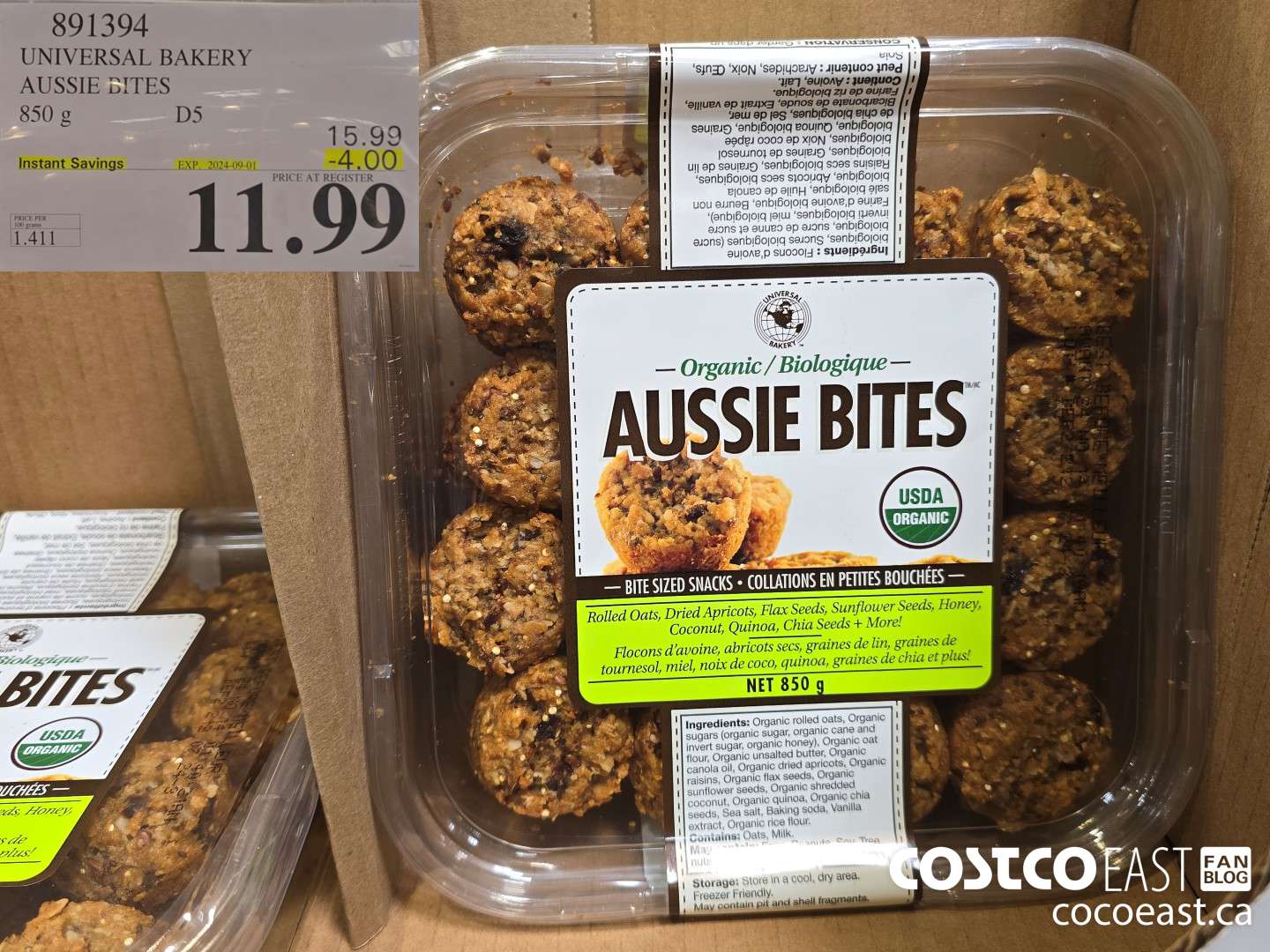 891394 UNIVERSAL BAKERY AUSSIE BITES 850 G ($4.00 INSTANT SAVINGS EXPIRES ON 2024-09-01) $11.99