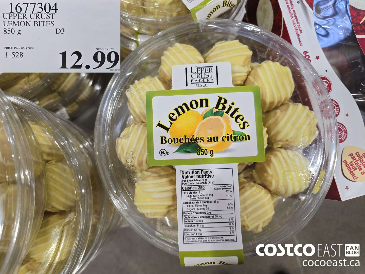 1677304 UPPER CRUST LEMON BITES 850 g $12.99