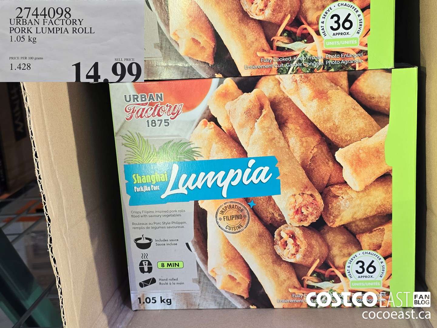2744098 URBAN FACTORY PORK LUMPIA ROLL 1.05 kg $14.99