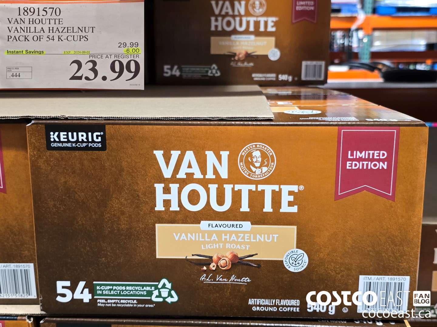 1891570 VAN HOUTTE VANILLA HAZELNUT PACK OF 54 K-CUPS ($6.00 INSTANT SAVINGS EXPIRES ON 2024-09-01) $23.99