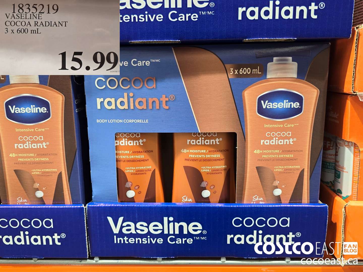 1835219 VASELINE COCOA RADIANT 3 x 600 mL $15.99