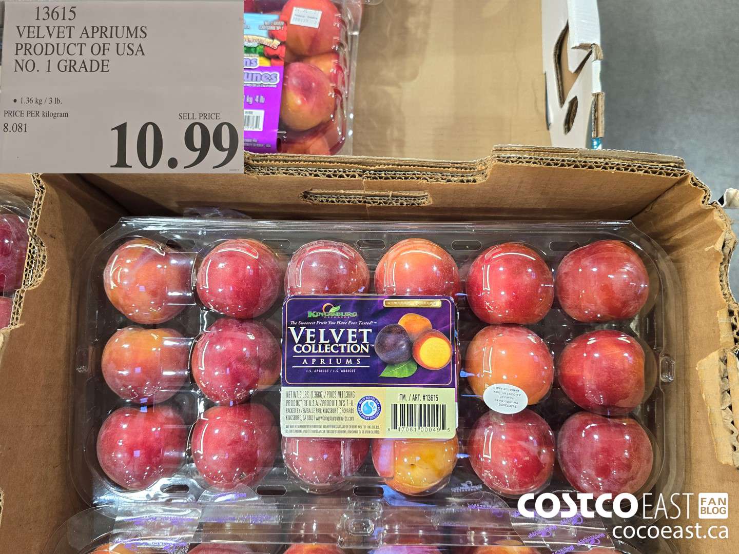 13615 VELVET APRIUMS PRODUCT OF USA NO. 1 GRADE $10.99