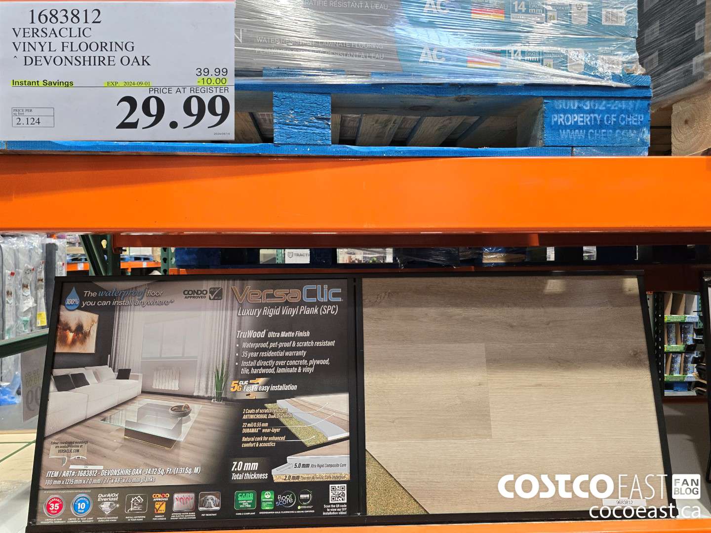 1683812 VERSACLIC VINYL FLOORING DEVON SHIRE OAK ($10.00 INSTANT SAVINGS EXPIRES ON 2024-09-01) $29.99