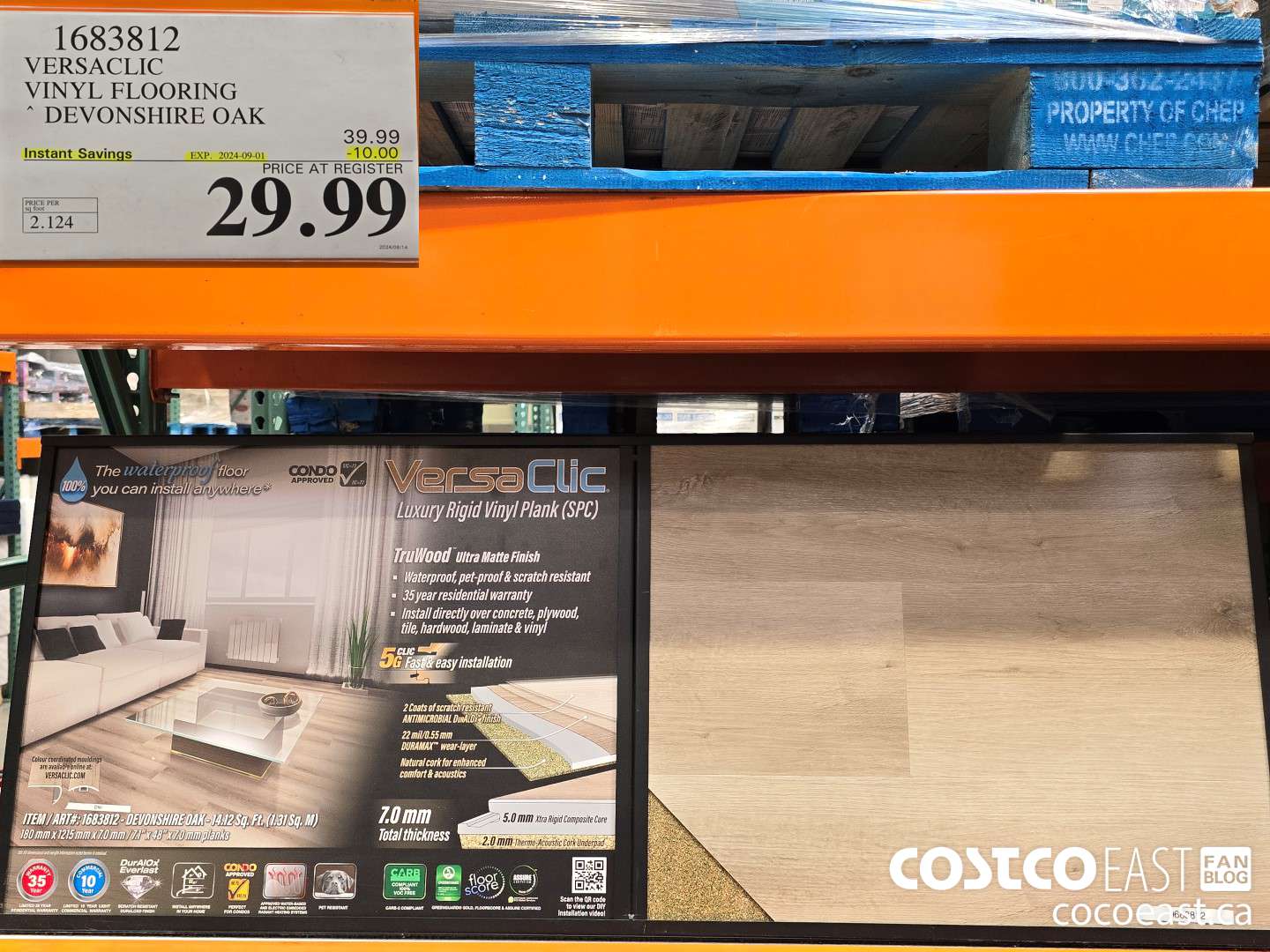 1683812 VERSACLIC VINYL FLOORING DEVON SHIRE OAK ($10.00 INSTANT SAVINGS EXPIRES ON 2024-09-01) $29.99