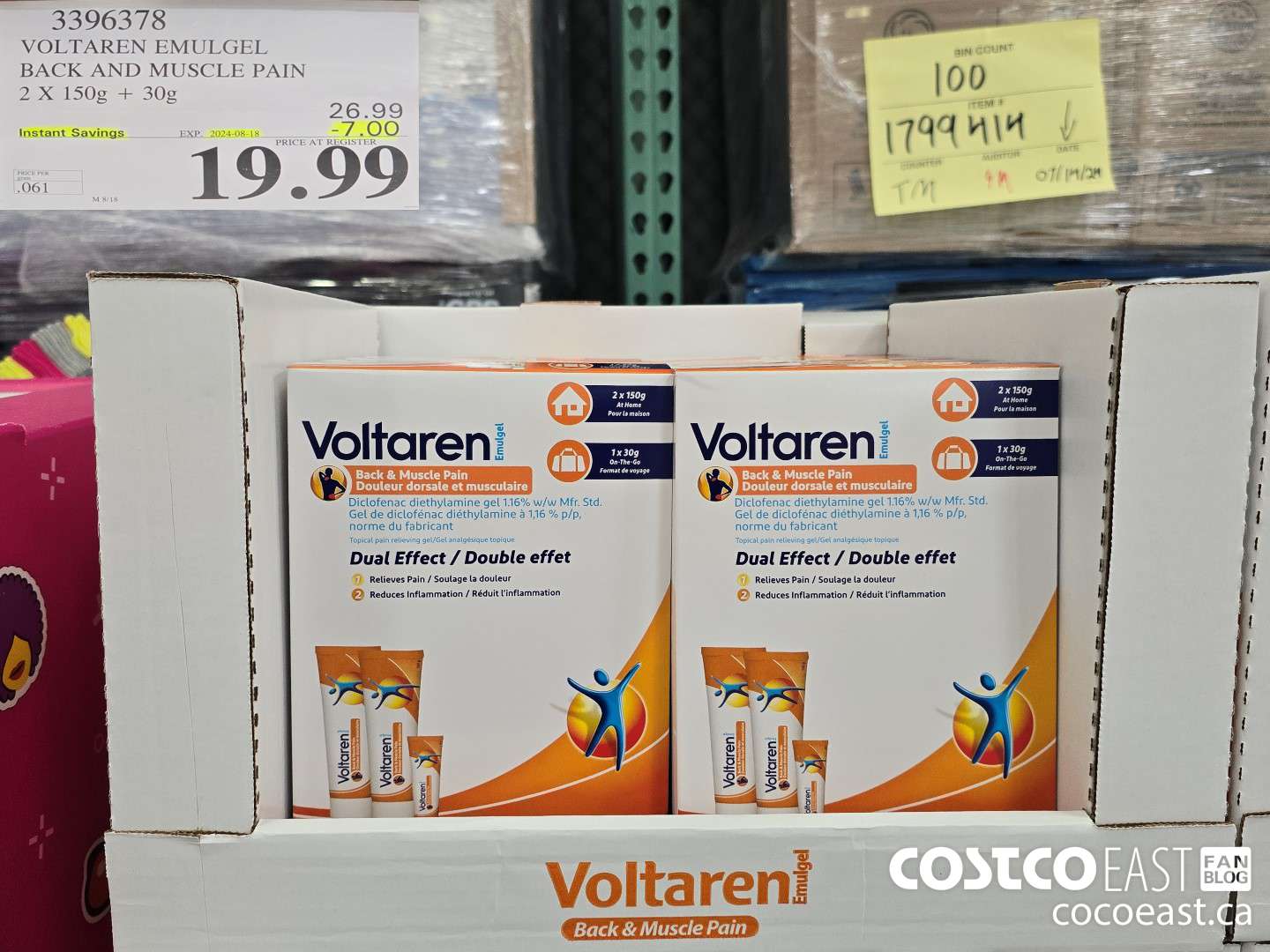 3396378 VOLTAREN EMUGEL BACK AND MUSCLE PAIN 2 X 150G + 30G ($7.00 INSTANT SAVINGS EXPIRES ON 2024-08-18) $19.99