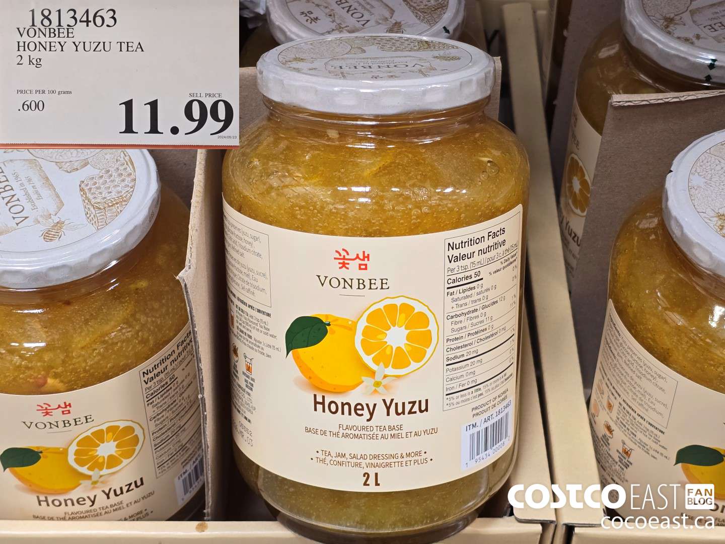 1813463 VONBEE HONEY YUZU TEA 2 kg $11.99