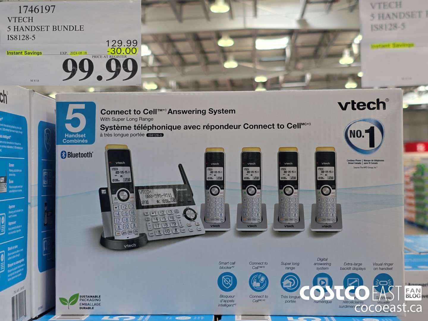 1746197 VTECH S HANDSET BUNDLE IS8128-5 ($30.00 INSTANT SAVINGS EXPIRES ON 2024-08-18) $99.99