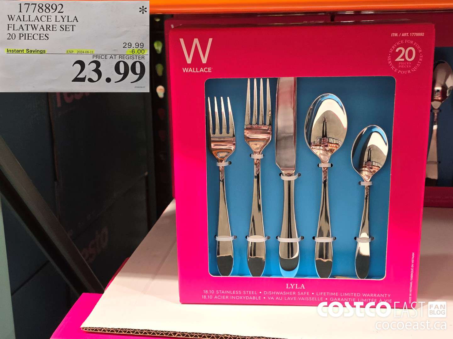 1778892 WALLACE LYLA FLATWARE SET 20 PIECES ($6.00 INSTANT SAVINGS EXPIRES ON 2024-08-11) $23.99