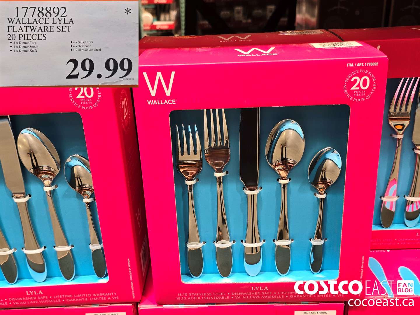 1778892 WALLACE LYLA FLATWARE SET 20 PIECES $29.99