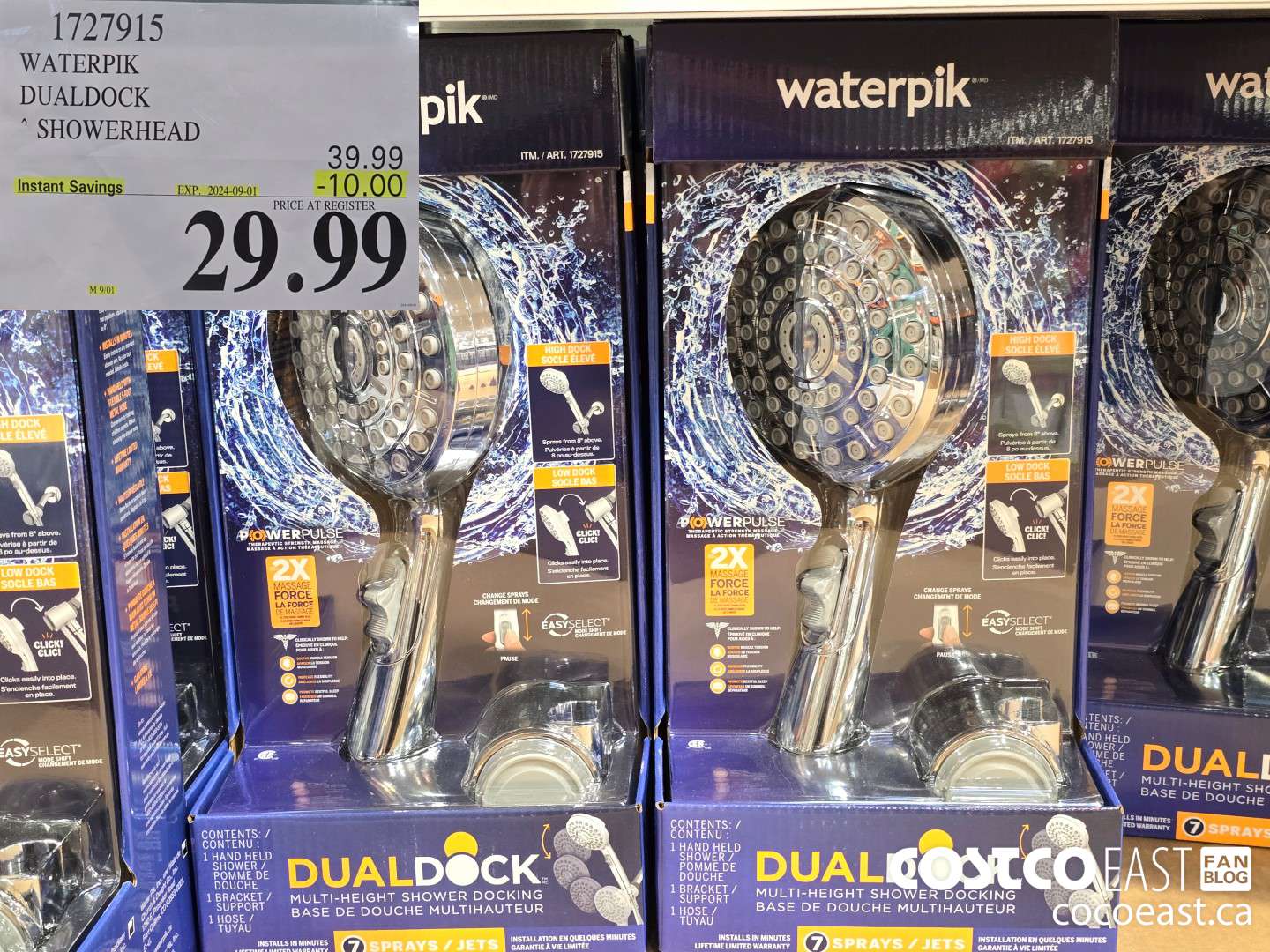 1727915 WATERPIK DUALDOCK SHOWERHEAD ($10.00 INSTANT SAVINGS EXPIRES ON 2024-09-01) $29.99