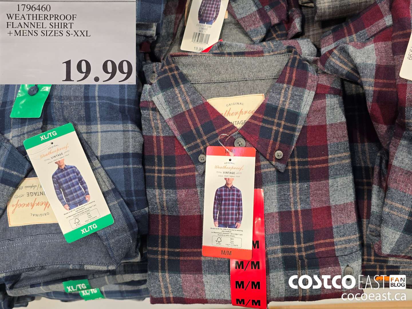 1796460 WEATHERPROOF FLANNEL SHIRT + MENS SIZES S-XXL $19.99