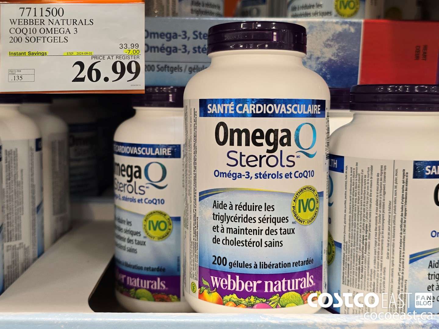 7711500 WEBBER NATURALS COQ10 OMEGA 3 200 SOFTGELS ($7.00 INSTANT SAVINGS EXPIRES ON 2024-09-01) $26.99