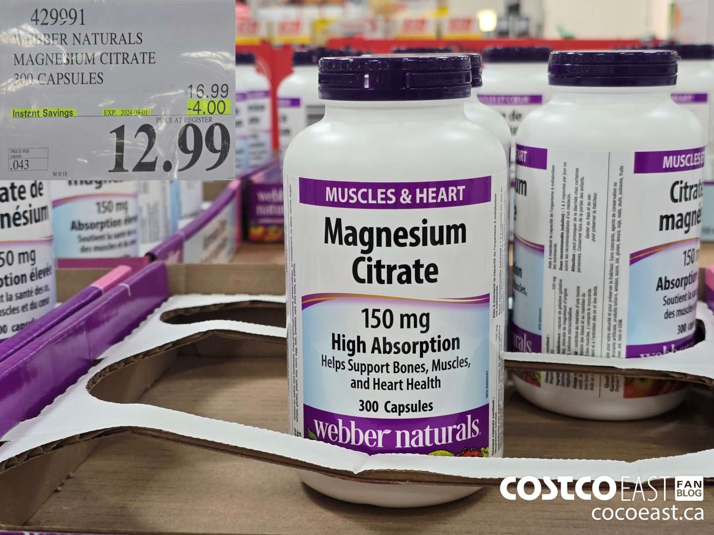 429991 WEBBER NATURALS MAGNESIUM CITRATE 300 CAPSULES ($4.00 INSTANT SAVINGS EXPIRES ON 2024-09-01) $12.99