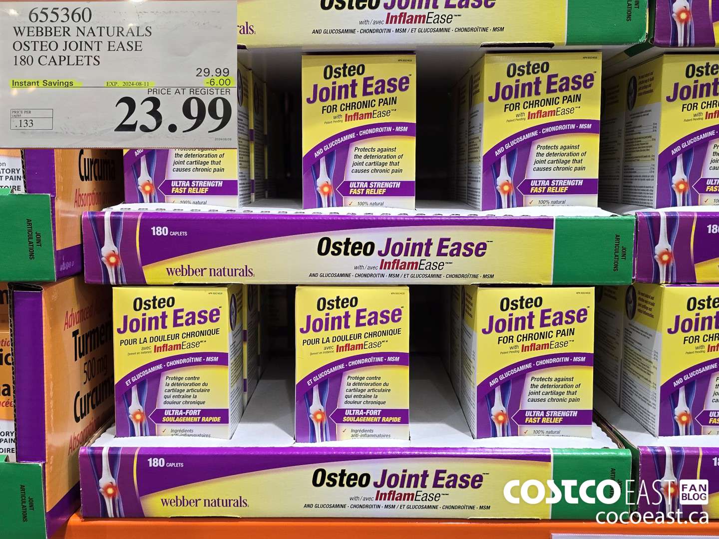655360 WEBBER NATURALS OSTEO JOINT EASE 180 CAPLETS ($6.00 INSTANT SAVINGS EXPIRES ON 2024-08-11) $23.99