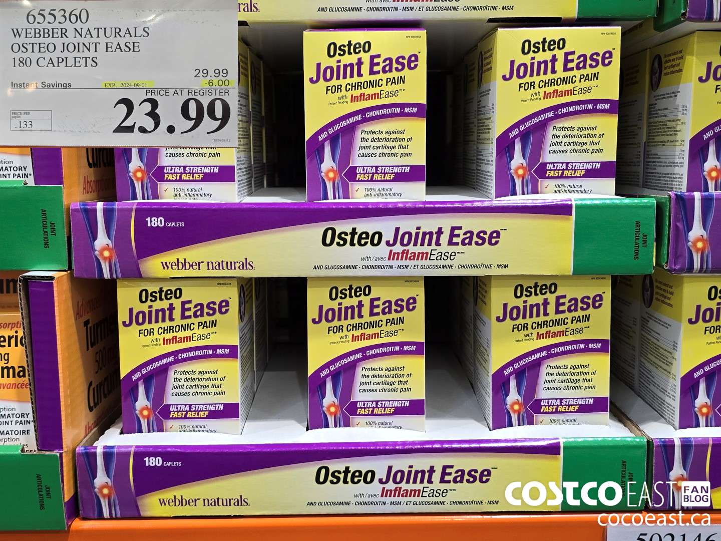 655360 WEBBER NATURALS OSTEO JOINT EASE 180 CAPLETS ($6.00 INSTANT SAVINGS EXPIRES ON 2024-09-01) $23.99
