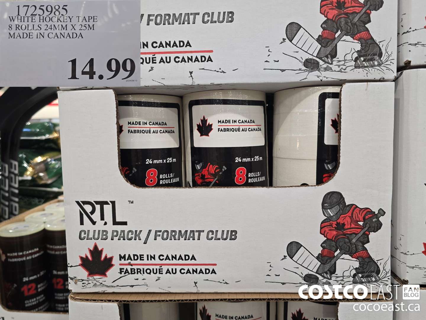 1725985 WHITE SPORTS TAPE 8 ROLLS 24MM X 25M MADE IN CANADA $14.99