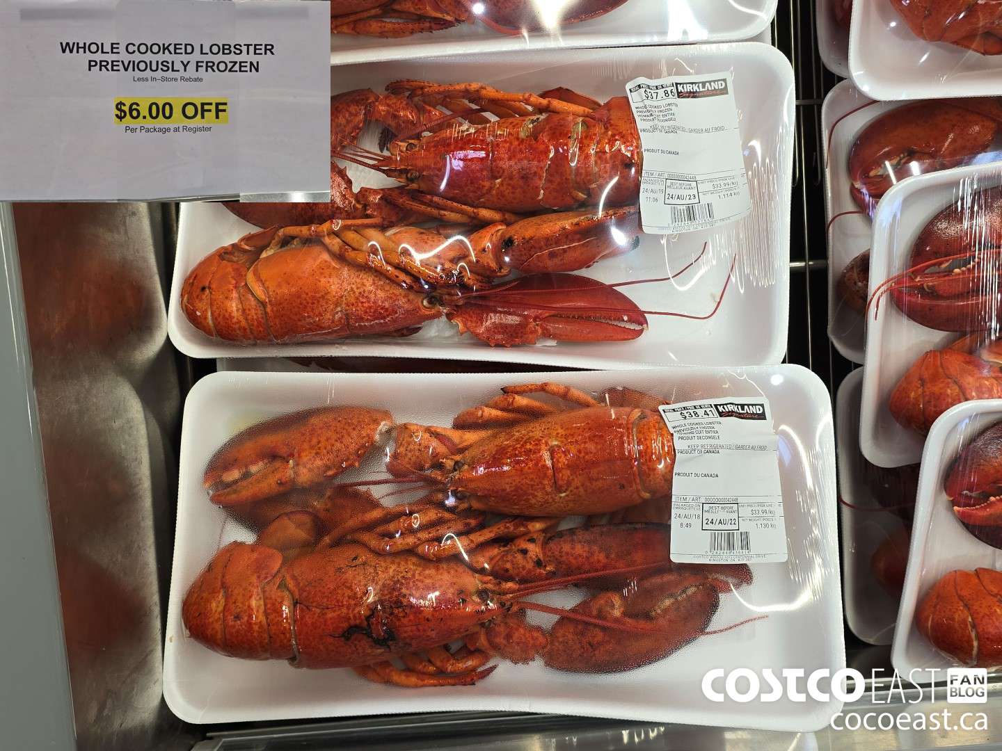 42448 WHOLE COOKED LOBSTER PREVIOUSLY FROZEN ($6.00 INSTANT SAVINGS)